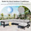 Ensemble de canapé modulaire d'extérieur 115,7 po-1345326614