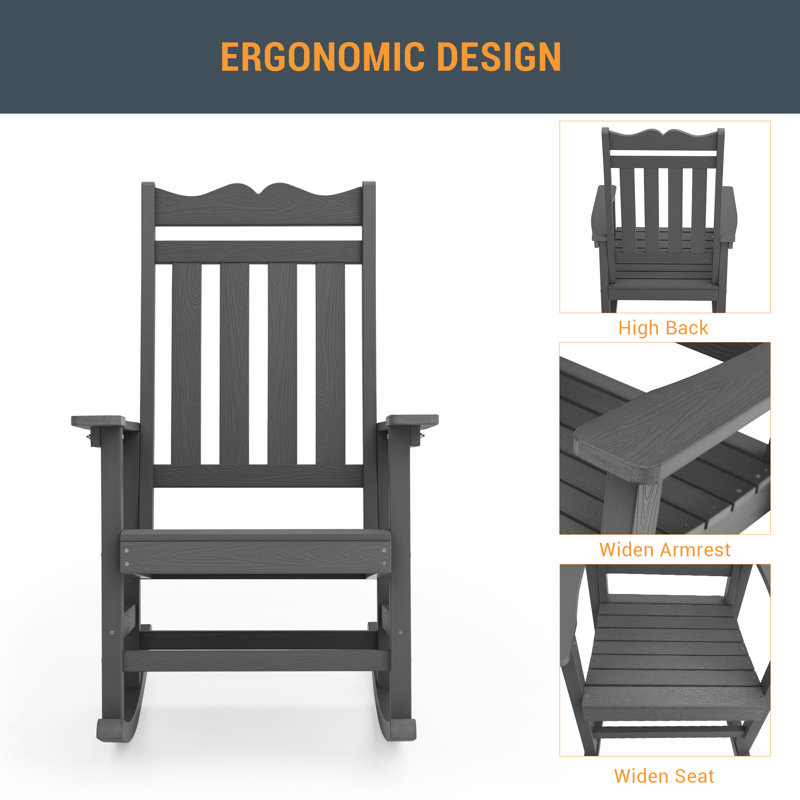 Chaise Adirondack berçante Juulia, Gris anthracite