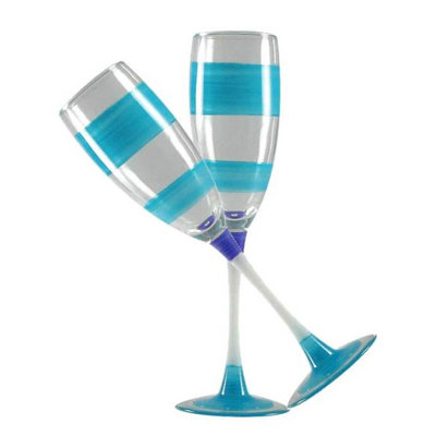 Cottage Retro Stripe 8.5oz. Flute Set