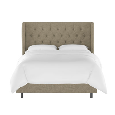 Tomey Upholstered Wingback Bed