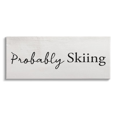 «Probablement, ski», rustique, sports d'hiver, signe, art mural par Daphne Polselli