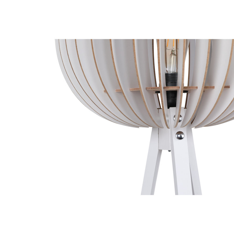 Lampe sur pied moderne scandinave, corps en panneau de fibres à densité moyenne blanc, 57,1 po x 14,2 po | 3 mm d'épaisseur, douille E27 de 40 W maximum, interrupteur marche / arrêt, certifié CE | Conception élégante avec longueur de câble de 79 po, parfaite pour l'éclairage du salon et de la chambre à coucher