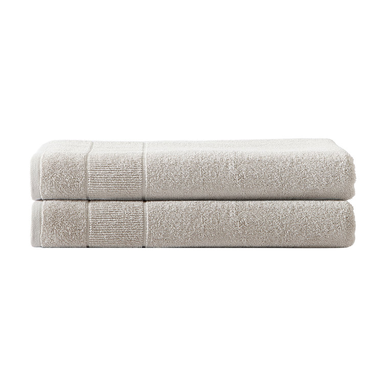 Well Being Brand - 100% Cotton 2 Piece Bath Towel Set, 600 GRMS (White)