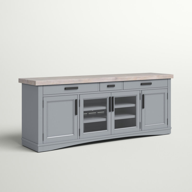 Bankhead TV Stand for TVs up to 85", Dove and Weathered Natural