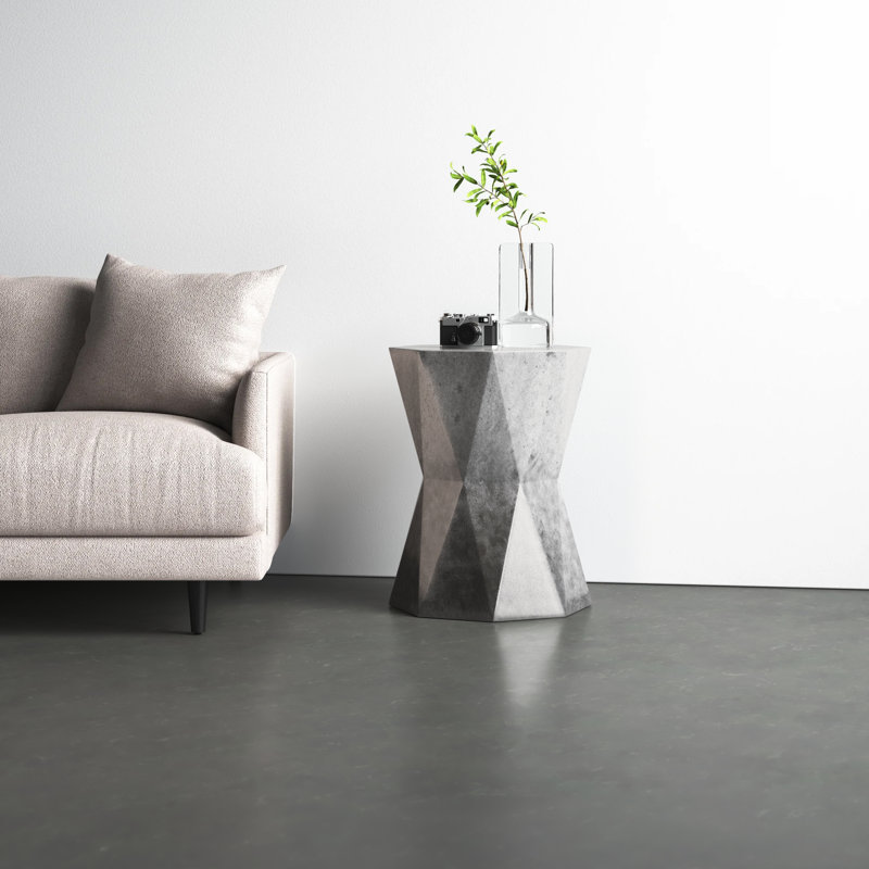 Jamari Concrete Top End Table - Grey