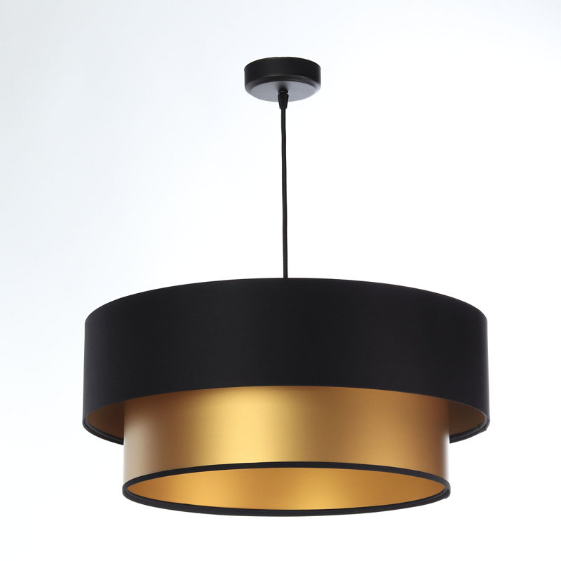 Shandra 1 - Light Black Drum Pendant, Blue, 20" H x 50" W x 50" D