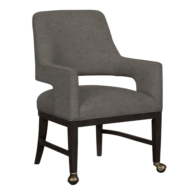 Josie Grande Upholstered Arm Chair, Charcoal, Perigold Atando Harbour