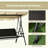 Outdoor 3 - Seat Swing With Canopy, Removable Cushion, And Adjustable Sunshade For Porch, Garden, Poolside, Backyard 704 Lbs Weight, 52" Seat, 45 Canopy Angle, Cup Holders, Trays, Pe , Steel Frame,
