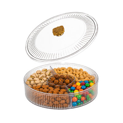 Plateau de service à 5 compartiments pour fruits secs, noix, bonbons et collations