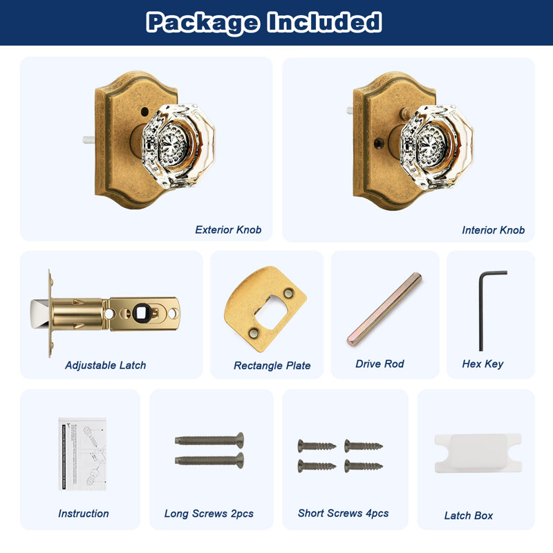 Crystal Privacy Door Knobs, Antique Bronze, Privacy (Bed & Bath)