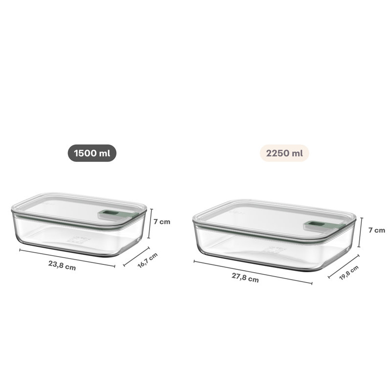 Contenant alimentaire en verre borosilicaté 51 onces EasyLip 2.0, fabriqué aux Pays-Bas