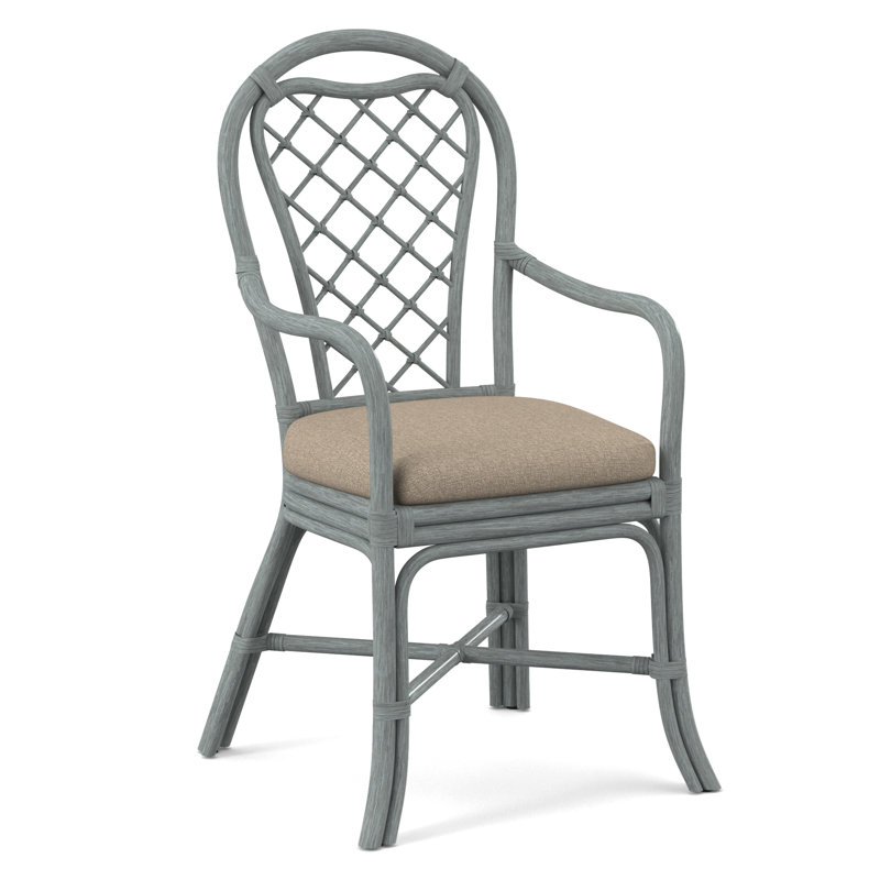 Trellis Dining Arm Chair, Eggshell Crypton Performance; 0884-93, Nickel