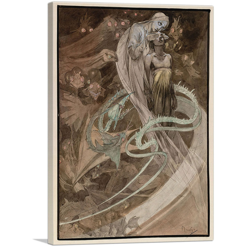 «Le Pater 1900» par Alphonse Mucha, reproduction d'art sur toile tendue, H 40 po x l 26 po x P 1,5 po