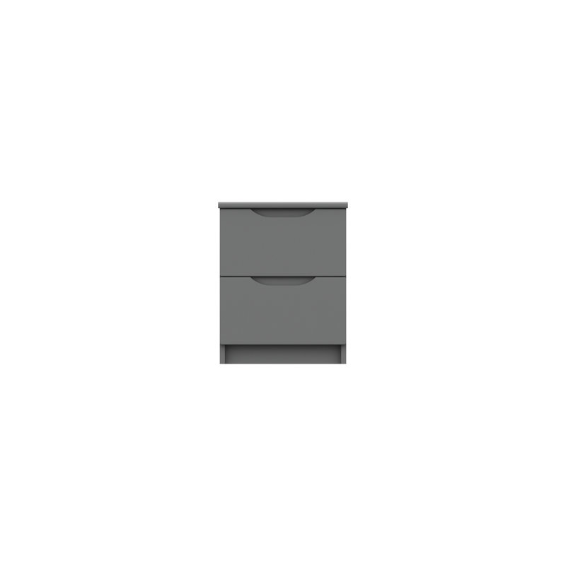 Alianys 38.3cm W Manufactured Wood Bedside Table, Dust Grey Gloss