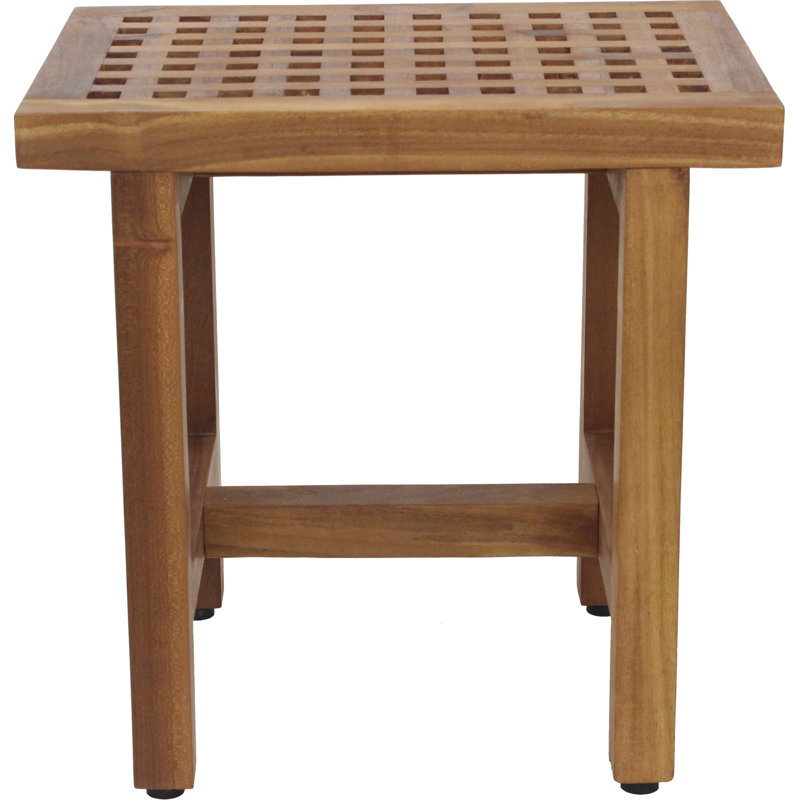 Grate Lotus 18" W Teak Shower Bench, Teak Oil