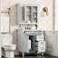 Ensemble de meuble-lavabo simple 30 po avec lavabo, armoire à miroir et rangement - meuble-lavabo moderne autoportant avec 3 tiroirs-1336405216