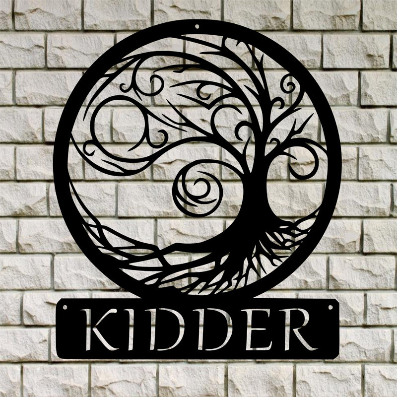 Décoration murale arbre de vie II monogramme II, H 30 po x l 30 po x P 0,25 po, Dos plat
