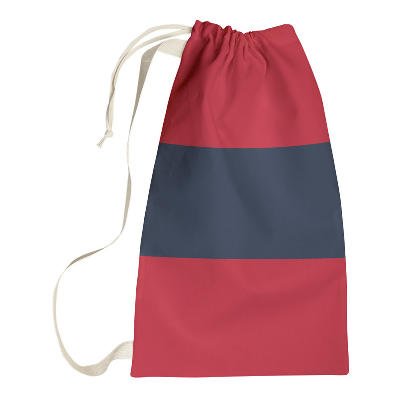 Fabric Laundry Bag with Handles, Medium (36" H x 28" W x 1.5" D), Pittsburgh Red/Navy/Red