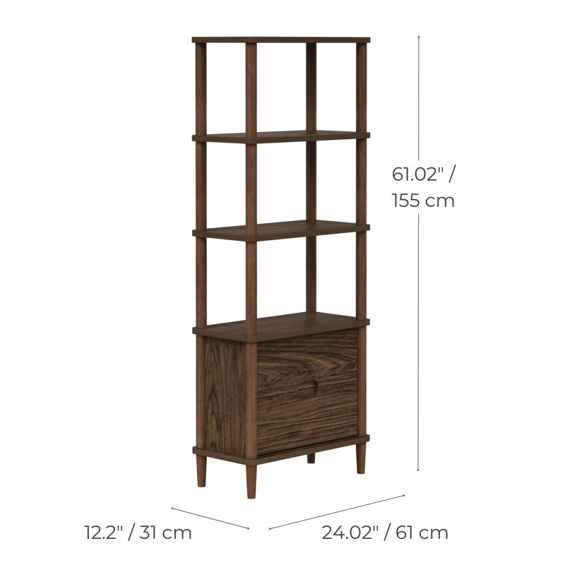 Erykah 5-Tier Storage Cabinet With Open Shelves