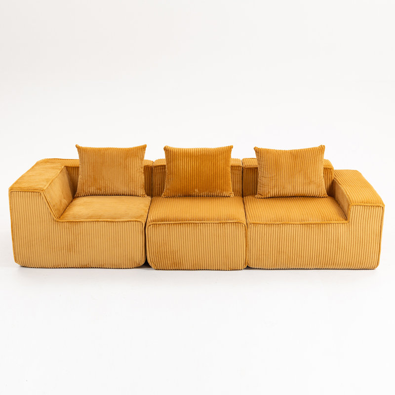 Multi person modular compression sofa that can be freely combined-33005-3, Orange
