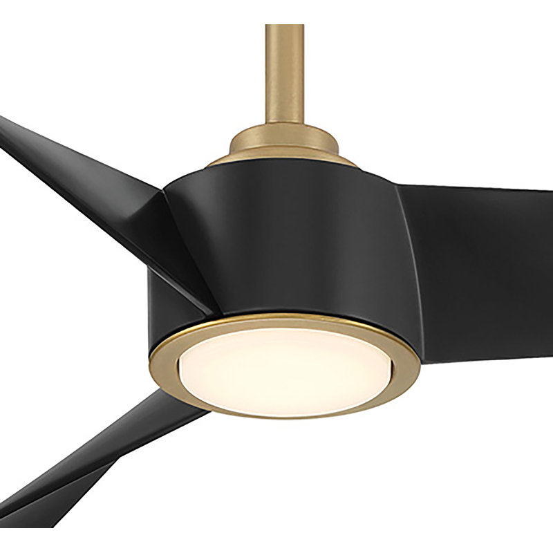 Ventilateur de plafond à DEL Pike, Laiton, Noir