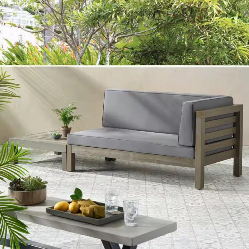 Banc de coin droit et table basse