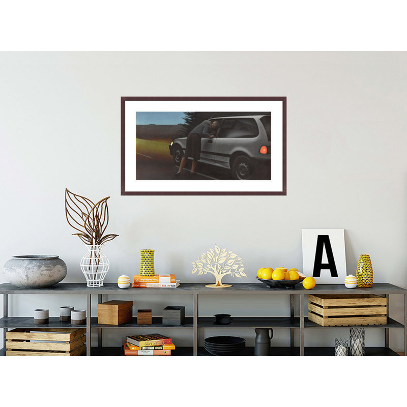 « Kiss with Honda » d'Alex Colville – Reproduction giclée encadrée, H 24,65 po x l 41,5 po