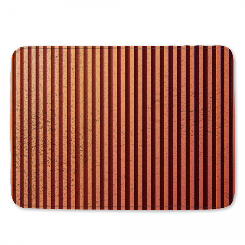 Tapis de bain vertical à rayures orange, L 24 po x L 17 po