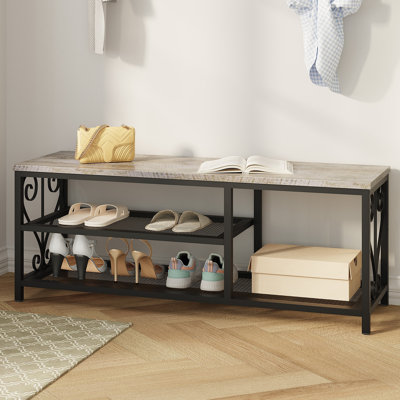 Banc de rangement pour hall d'entrée avec étagère à chaussures Vividwood