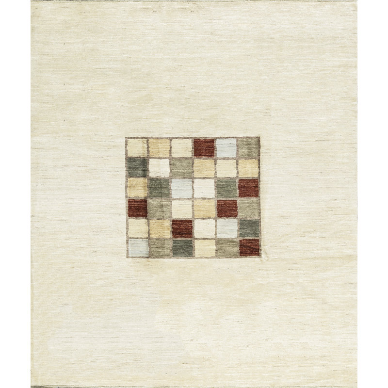 Tapis beige noué à la main de haute qualité