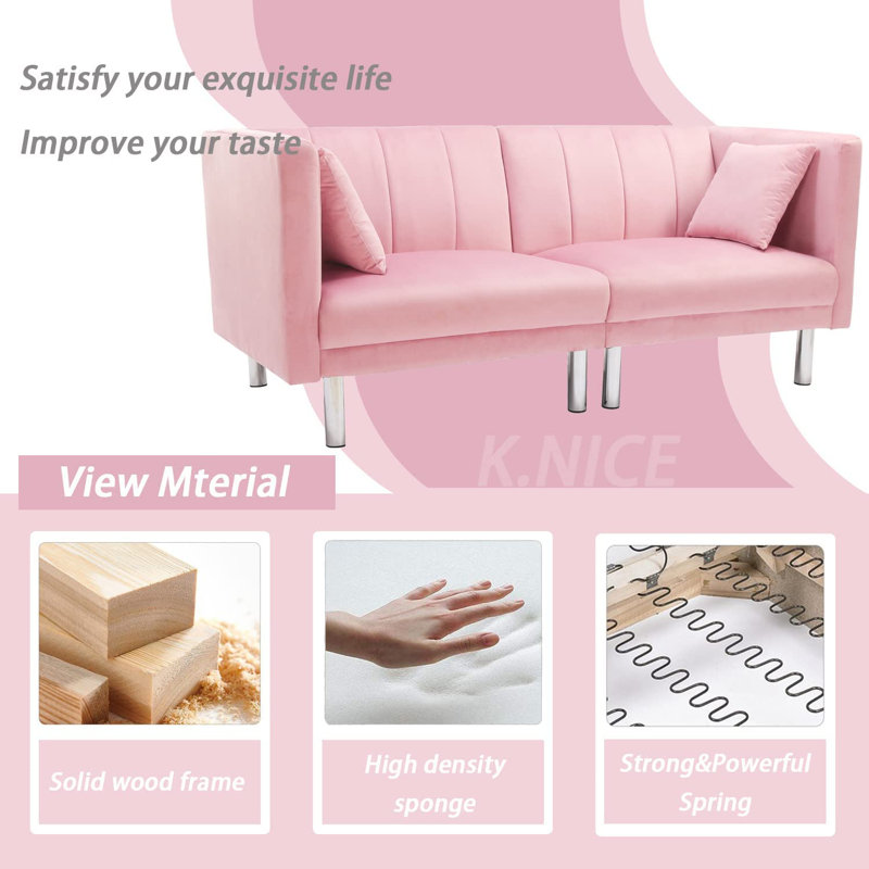 73.2'' Velvet Sleeper Sofa