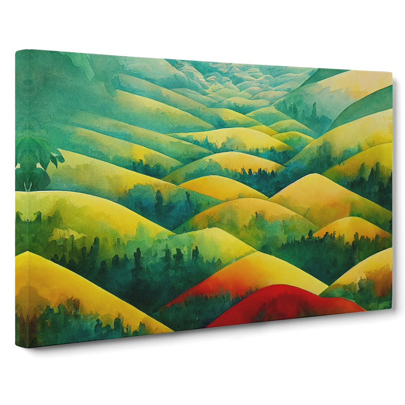 Rolling Mountain Range Vol.2 - Wrapped Canvas Painting, 35cm H x 50cm W x 3cm D