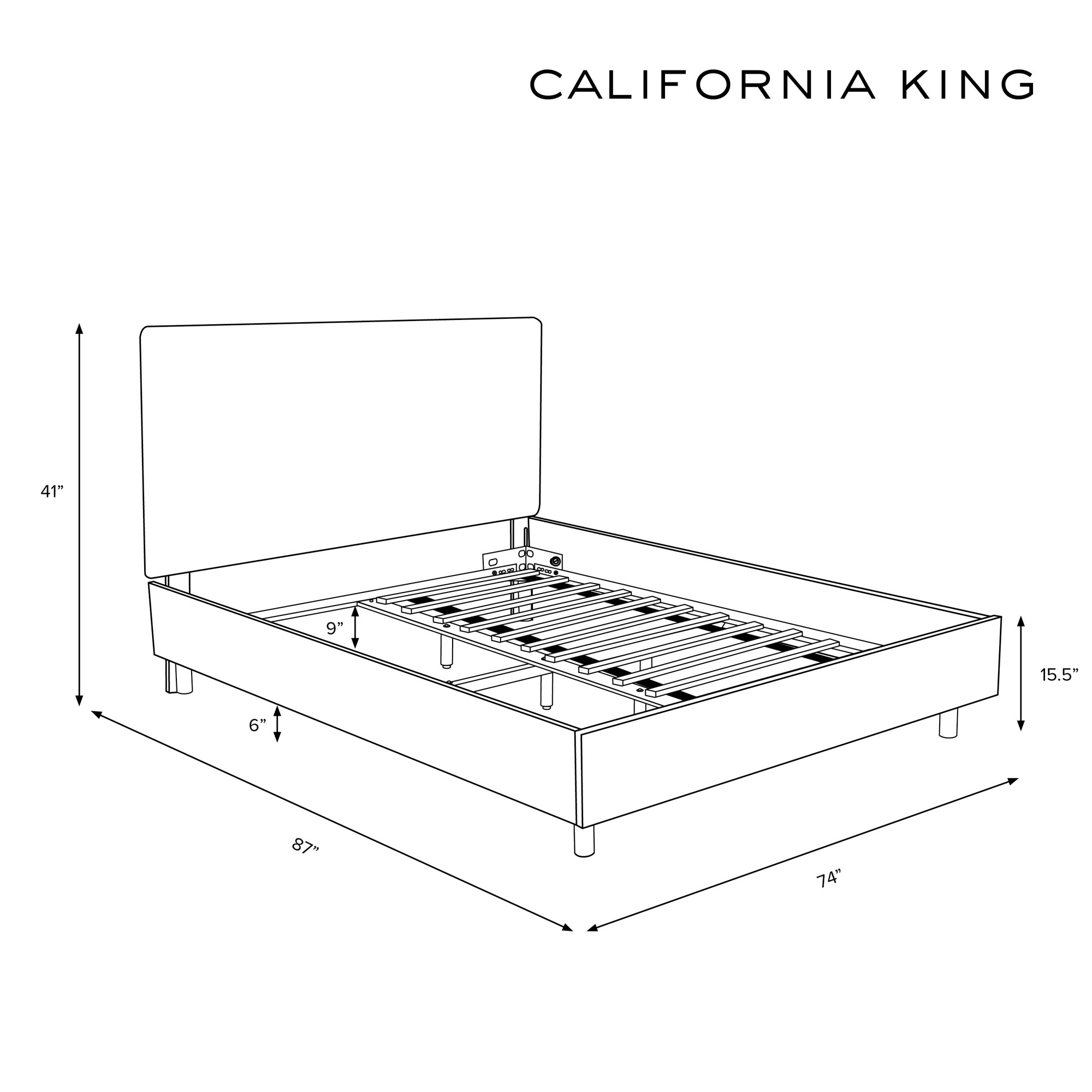 Pyburn Upholstered Bed, Milsap Canvas Sustain® Tweed, California King