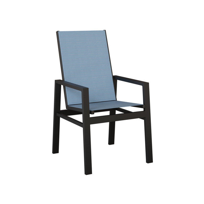 Chaise berçante à dossier haut Berlin Gardens Vida, Dupione près de la piscine, Noir mat