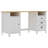 vidaXL Desk White Solid Pine Wood Standard Desk Rectangular Rustic