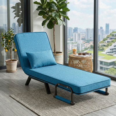 5-in-1 Convertible Chair Bed with Adjustable Backrest & Pillow for Small Spaces
