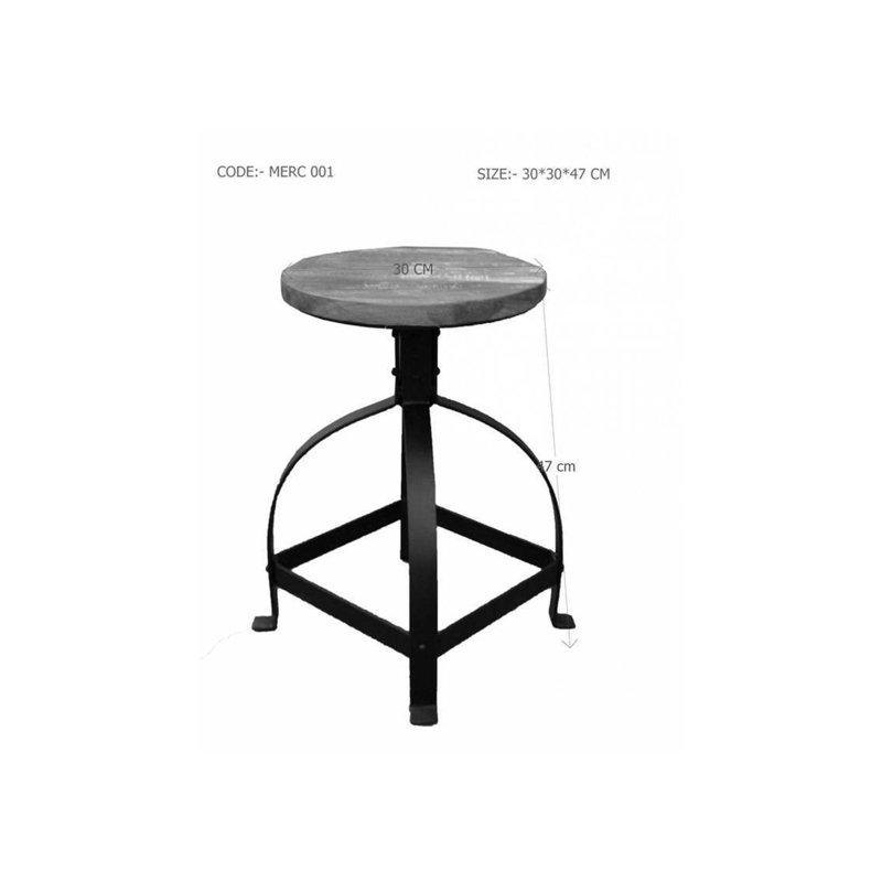 INDUSTRIAL Solid Wood Accent Stool