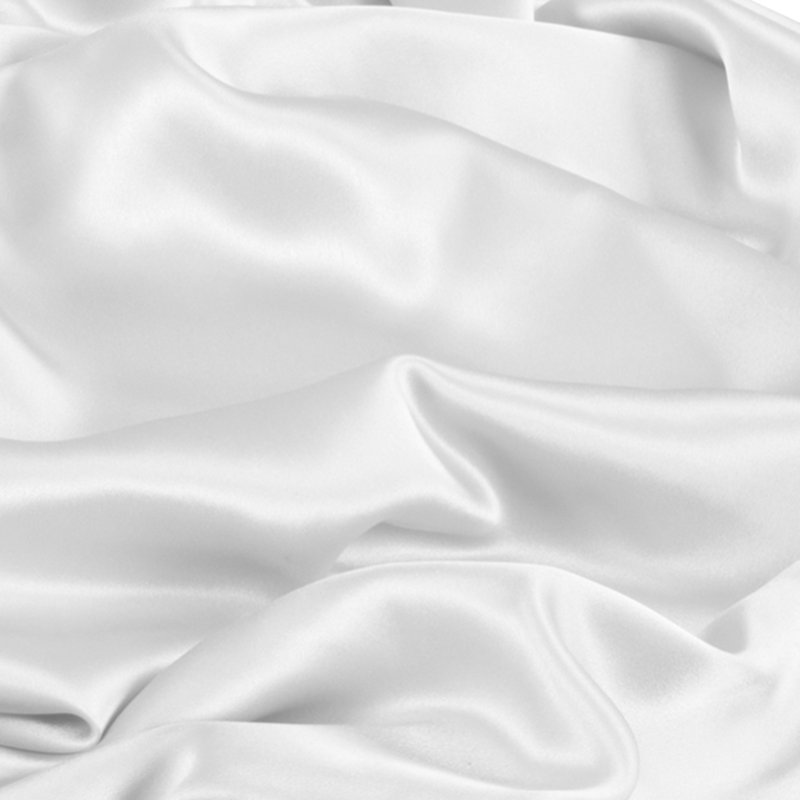 Zippered Natural Silk Pillowcase, Queen Pillowcase, White
