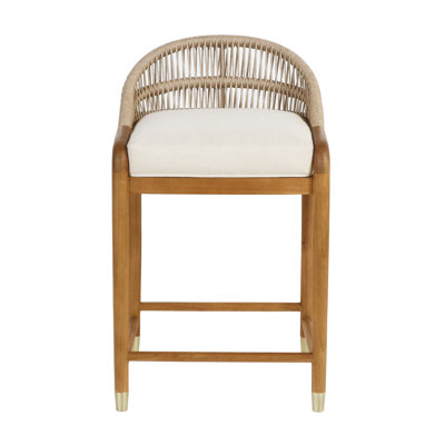 Tabouret de comptoir rembourré Fara en chêne américain Fara