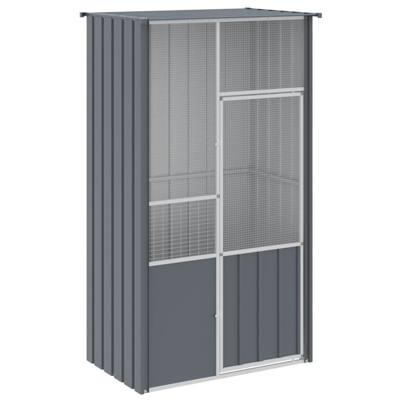 Drabic 78.7'' Steel Flat Top Flight Cage, Anthracite