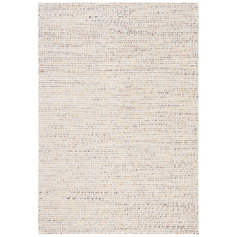 Tapis gris en laine tissé à la main, Rectangle 8 pi x 10 pi