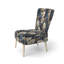 Chaise d'appoint rembourrée de style campagnard, bleu foncé et blanc-1364573583