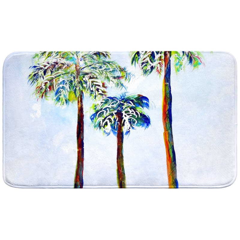 Three Palms Bath Mat, 30" L x 18" W