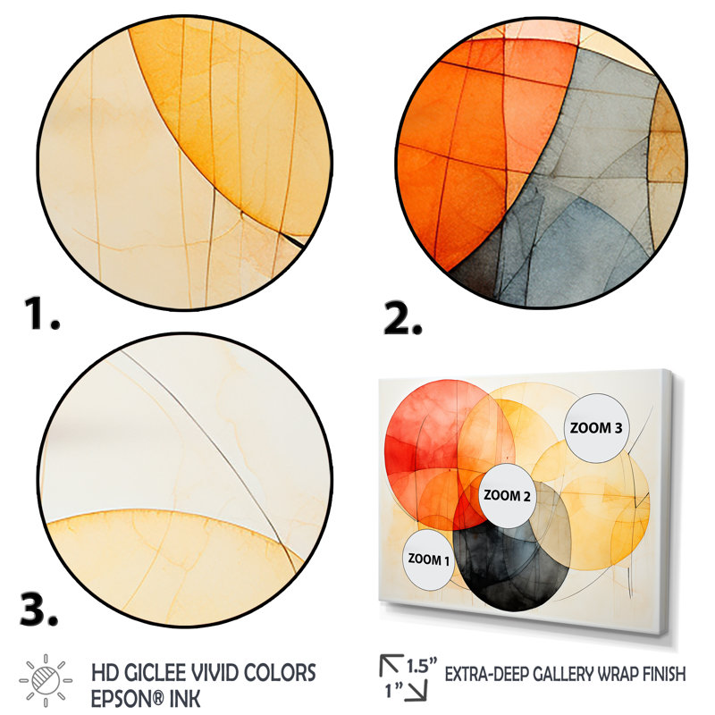 Motif géométrique de couleurs douces III - art mural géométrique, Cadre flottant noir, H 24 po x l 32 po x P 1 po