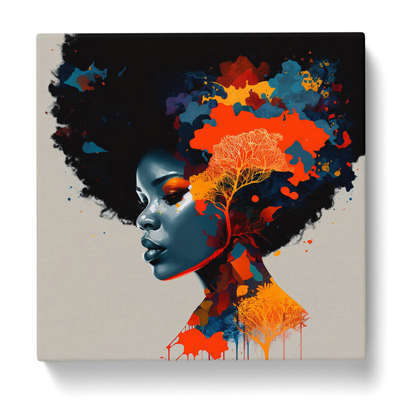 Woman With Affro - No Frame Print
