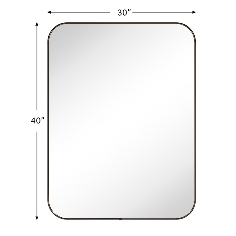 Miroir de salle de bain Lucia, Bronze huilé, 40 po x 30 po