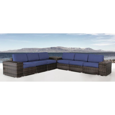 Fully Assembled 6 - Person Outdoor Seating , 1 Storage Table, 12 Machine Washable Comfort Cushions, And Water Group, 2 Corner Sofas, Foam