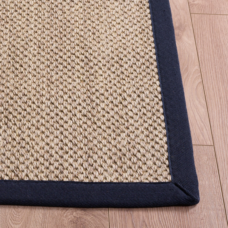 Natural Fiber Jute/Sisal; Cotton Solid Color Indoor Rug, 2'-6" x 4'-0" Rectangle