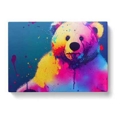 Teddy Bear Splash Vol.2 Abstract - Wrapped Canvas