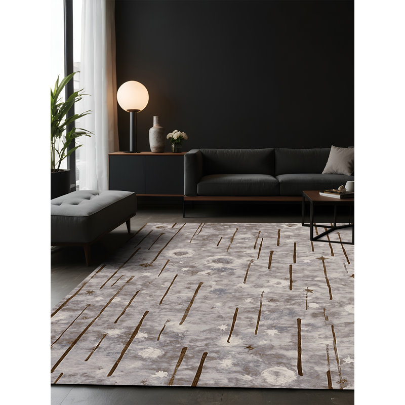 Silky Soft Plush Gray Area Rug, Square 5'
